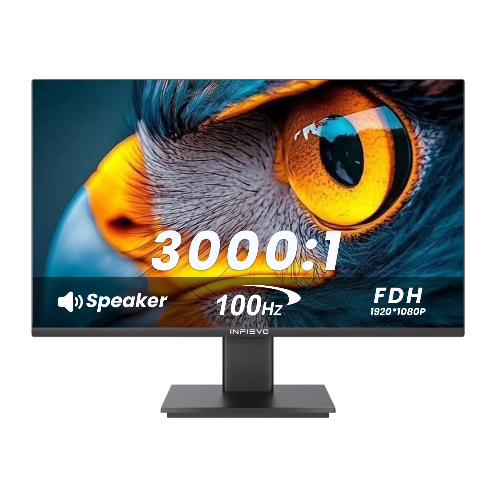 INFIEVO 24 Inch Computer Monitor Build-in Speakers 1920 x 1080P 100Hz Home Office Monitor, 3000:1 Contrast, 99% sRGB, Low Blue Light Eye Care, HDMI