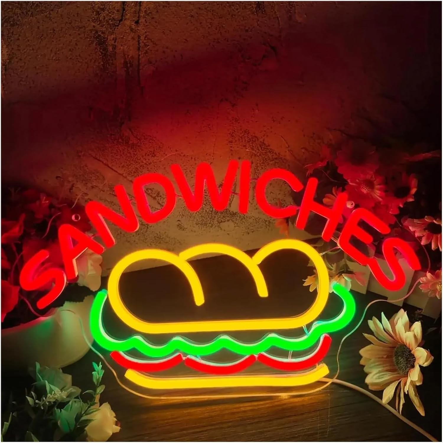 LED Lampada al neon Per insegne al Per neon Pannello decorativo Per LED Sandwich per decorazione murale, luce per cibo per cucina