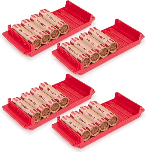 Organizador de almacenamiento de monedas enrolladas, juego de bandejas de almacenamiento de monedas Apilable para un almacenamiento óptimo