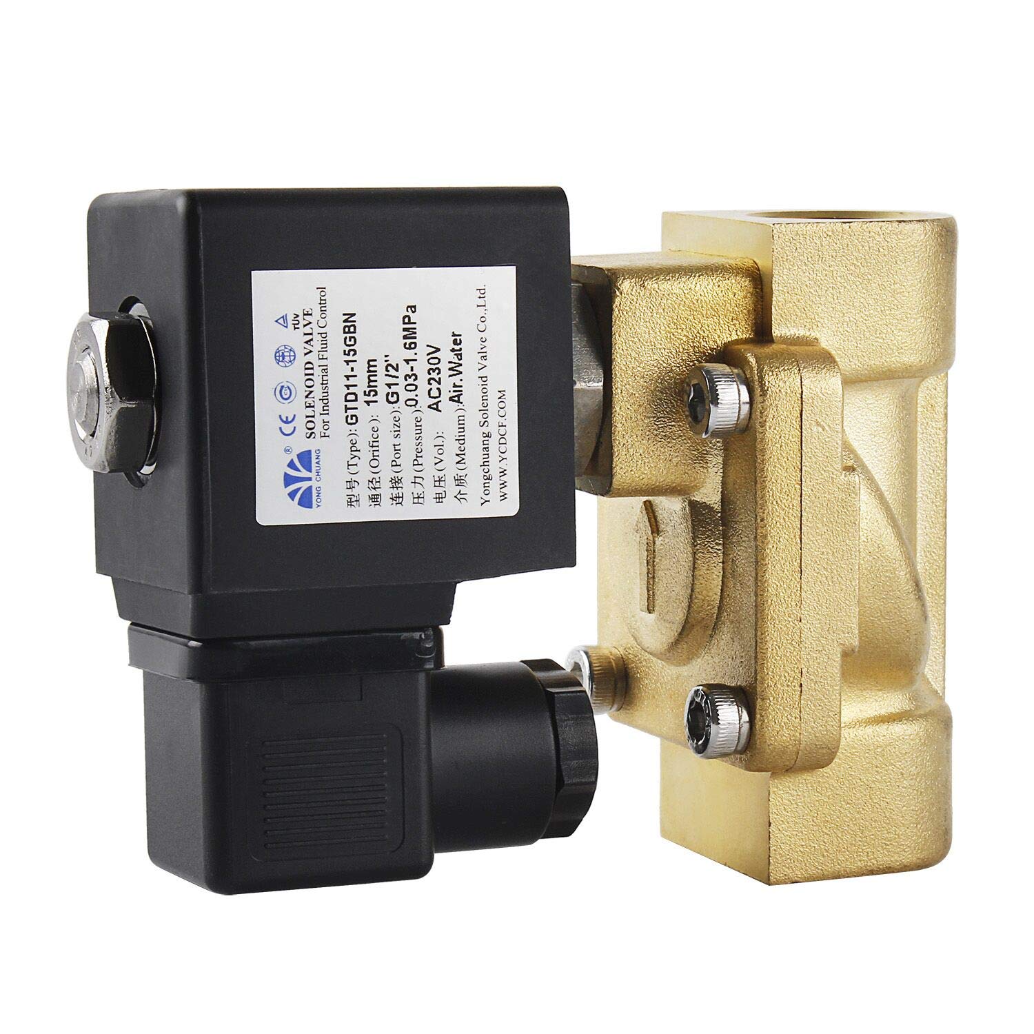 Forever Speed Electrovanne laiton Electrovanne Electrovanne 230v, servocommandée, eau gazole (G1 / 2 "0.3-16bar / Nc)