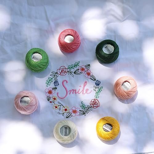 Miniatura 7 de Rhapsody Hilo de algodón perla tamaño 8 hilo de ganchillo Perle 12 bolas Set tejido a mano, bordado, sashiko, punto de cruz, costura, aguja,