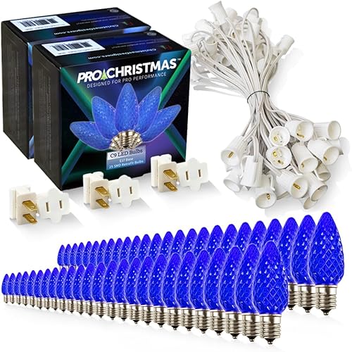 Miniatura 55 de Pro Christmas C9 - Kit de luces LED de Navidad para techos y caminos, corte a medida, grado comercial al aire libre