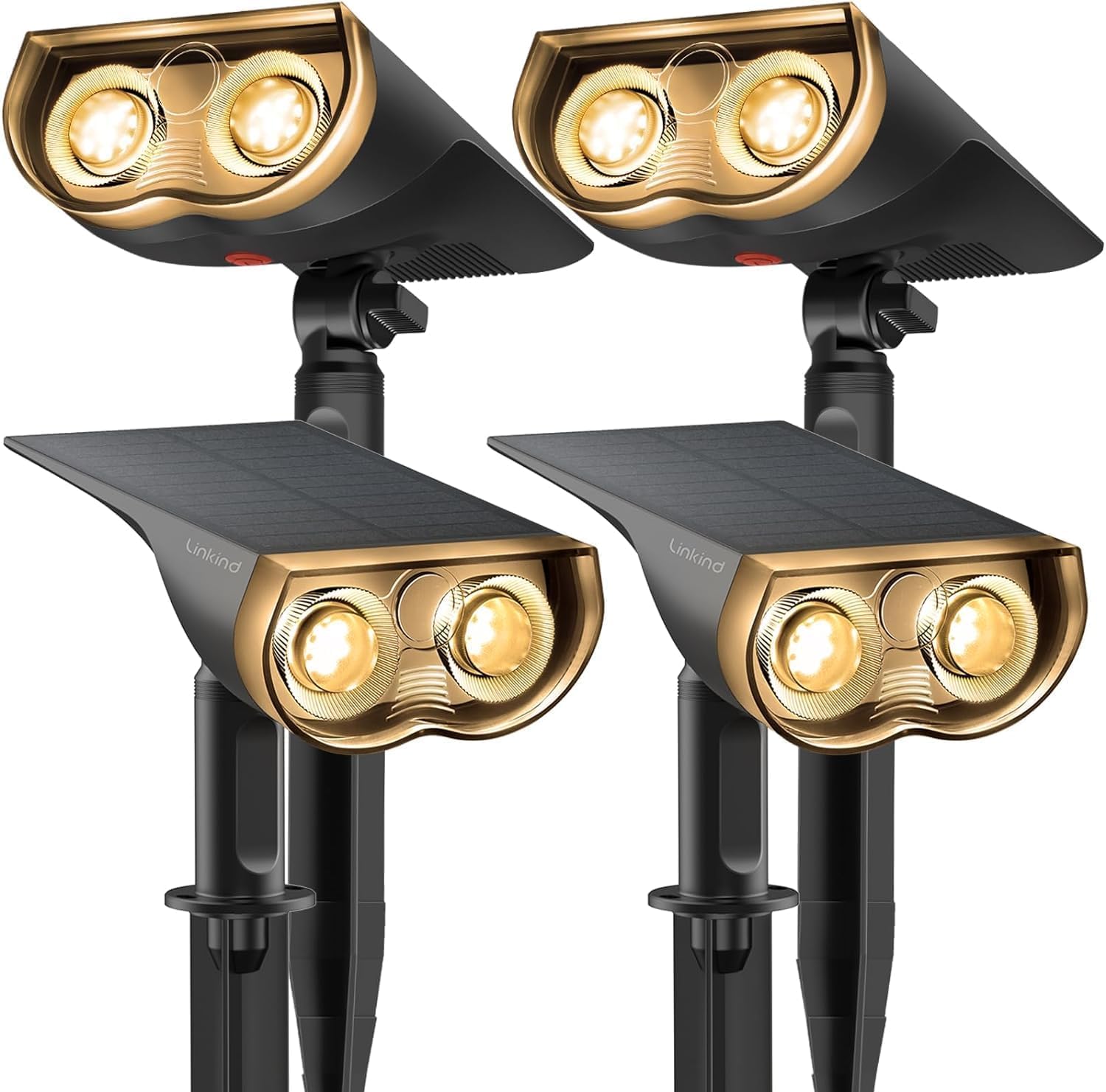 Linkind Solar Outdoor Lights, Solar Lights Outdoor Waterproof IP67, 2-in-1 Solar Spot Lights Outdoor, Solar Lights Warm White with 22 LEDs Auto On/Off, Outdoor Lights for Yard Garden Decor, 4 Pack-picture-31