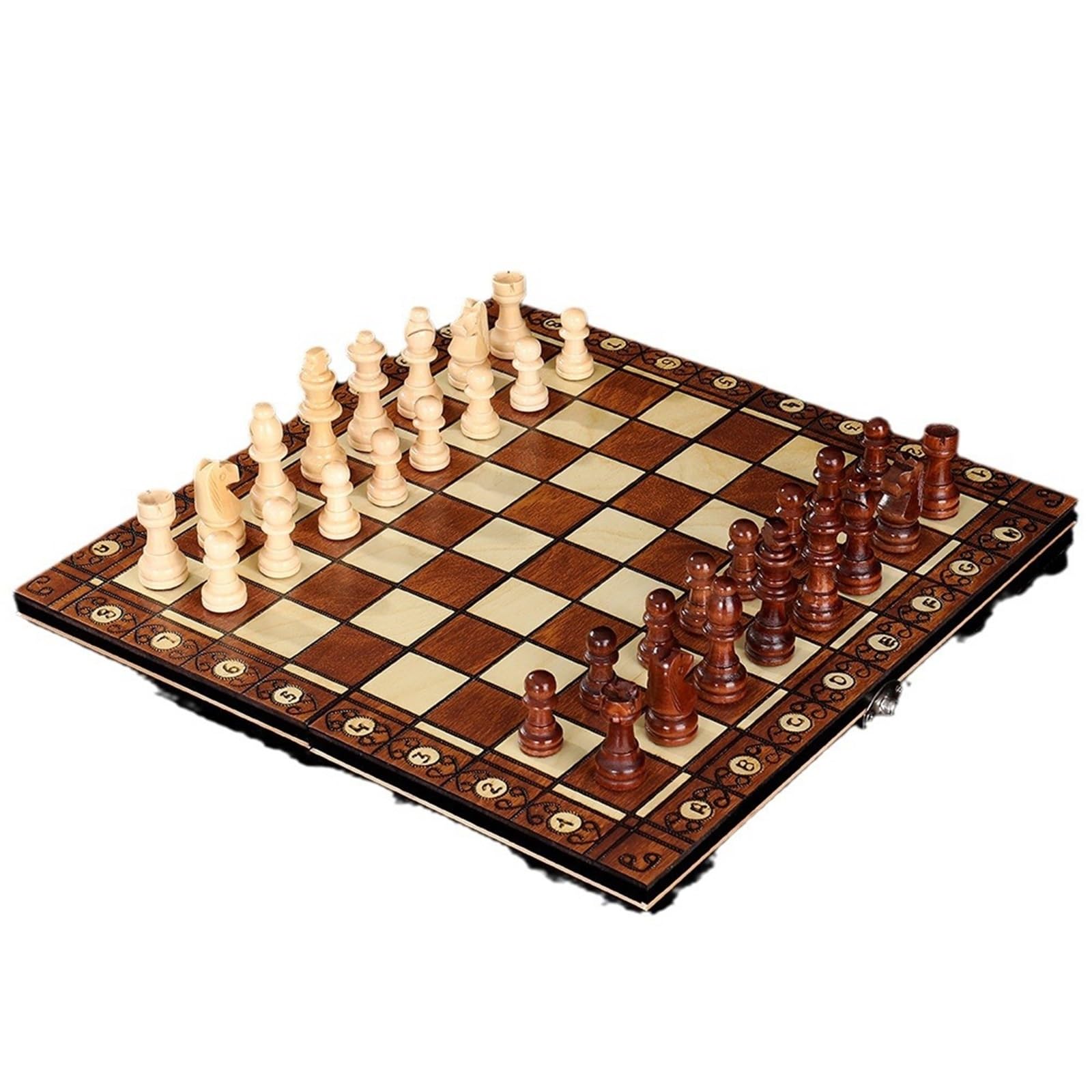 echiquier Jeu d'échecs magnétique en Bois 3 en 1, Comprenant pièces, Plateau et Rangement for pièces, for Adultes et Enfants. echecs Jeu(24cm)