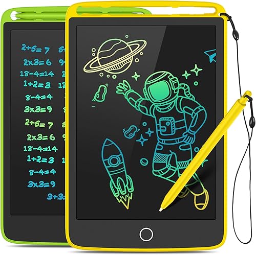 Paquete de 2 tabletas de escritura LCD, tablero de dibujo de pantalla colorida de 8.5 pulgadas para niños, juguetes de aprendizaje, regalos de