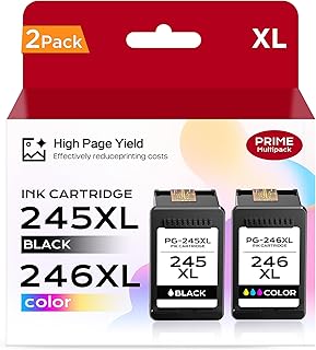 245XL 246XL Ink Cartridges 2 Pack Compatible with Canon Ink 245 and 246 Replacement for Canon PG-245XL CL-246XL PIXMA MG2522 MG2500 TR4520 TS3120 TS3122 Printer (1Black, Tri-Color)