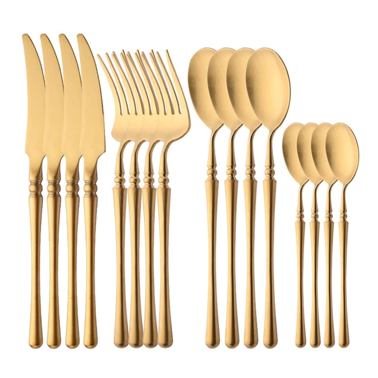 Besteckset, Luxuriöses Besteckset aus Edelstahl 304 im Vintage-Stil – Besteck mit matter Oberfläche for elegantes Essen(Silver)