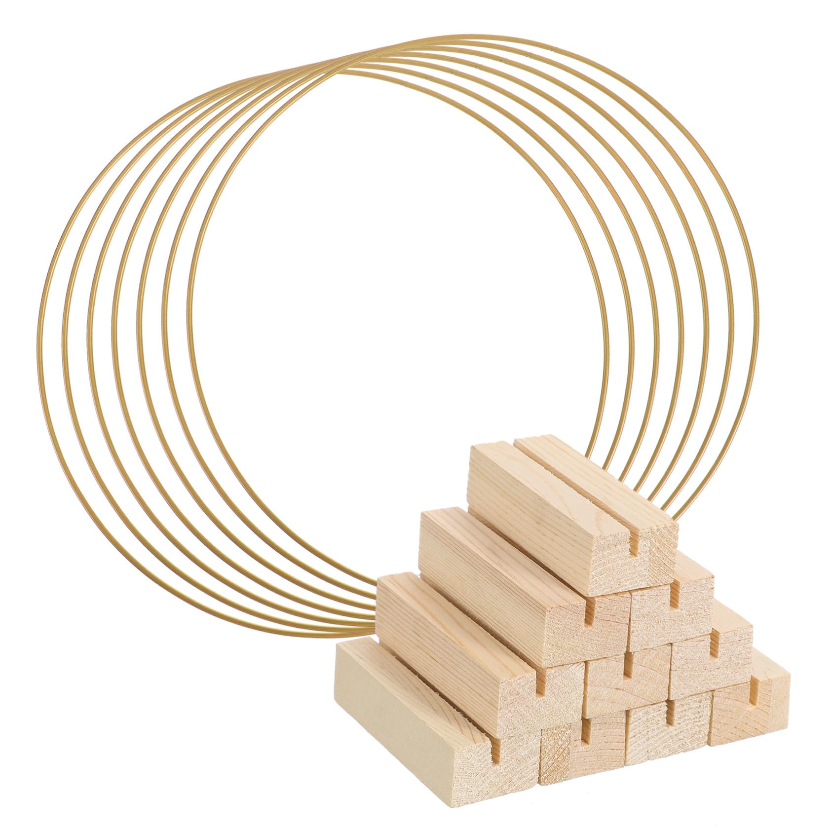 Healifty Aros de Macramé para Manualidades 30 Cm con Base de Madera y Metal, 10 Piezas, Anillos Artesanales para Centro de Mesa, Decoración de Bodas y Eventos