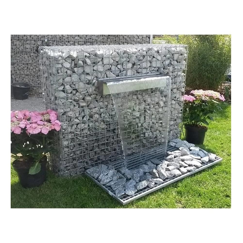Fontana a Cascata in Acciaio Inossidabile - Design Rettangolare da 15 cm per Giardino, laghetto, Spa e Giochi d'Acqua - Bocchetta a Cascata Resistente per Esterni