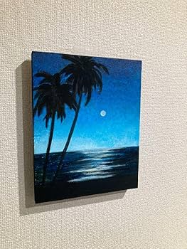 油彩画 海と空の風景 ホワイトフレーム　アクリル 油彩画 海と空の風景 ホワイトフレーム アクリル 油彩画 海と空の