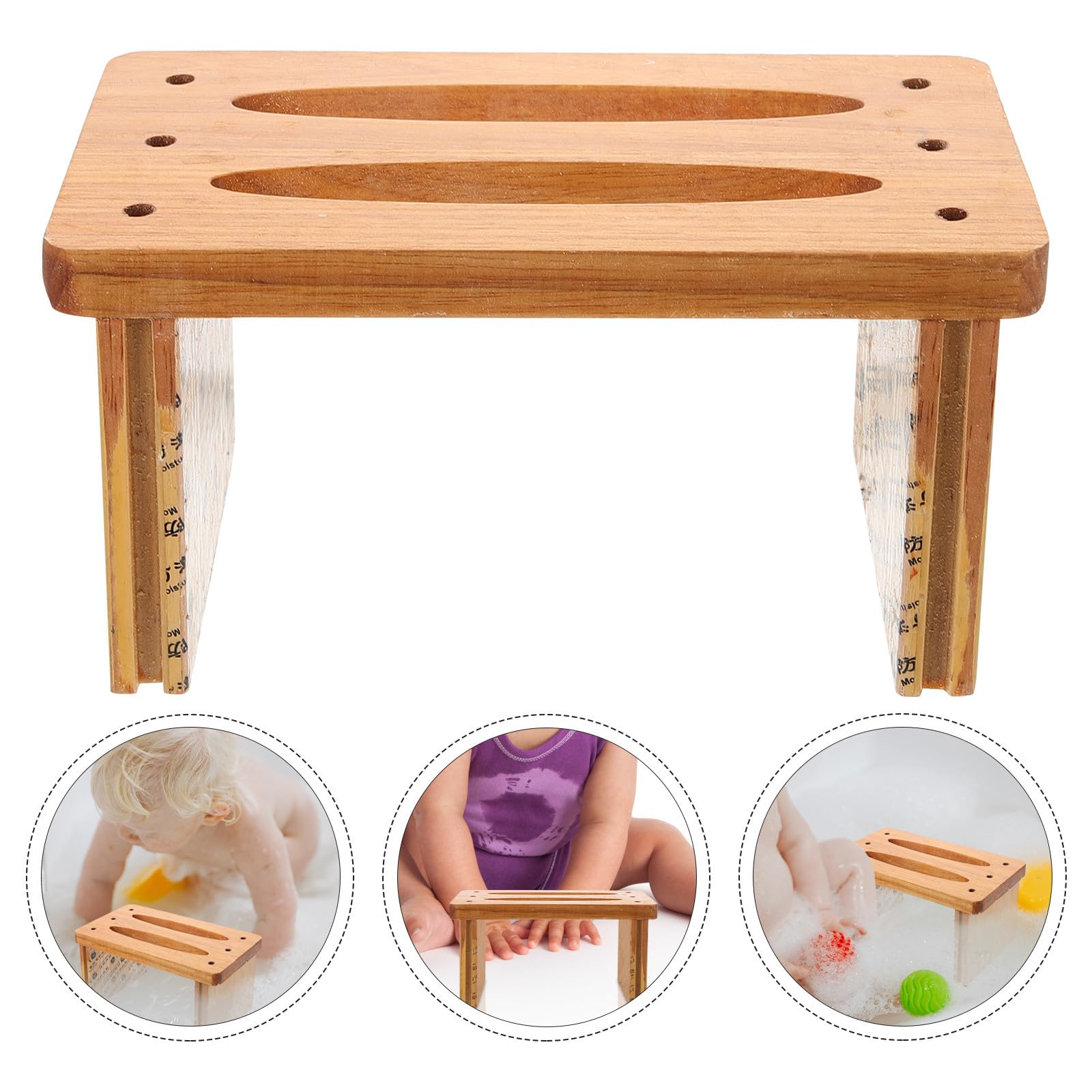 Taburete de Baño Infantil de Madera, Pequeño y Compacto para Uso Práctico
