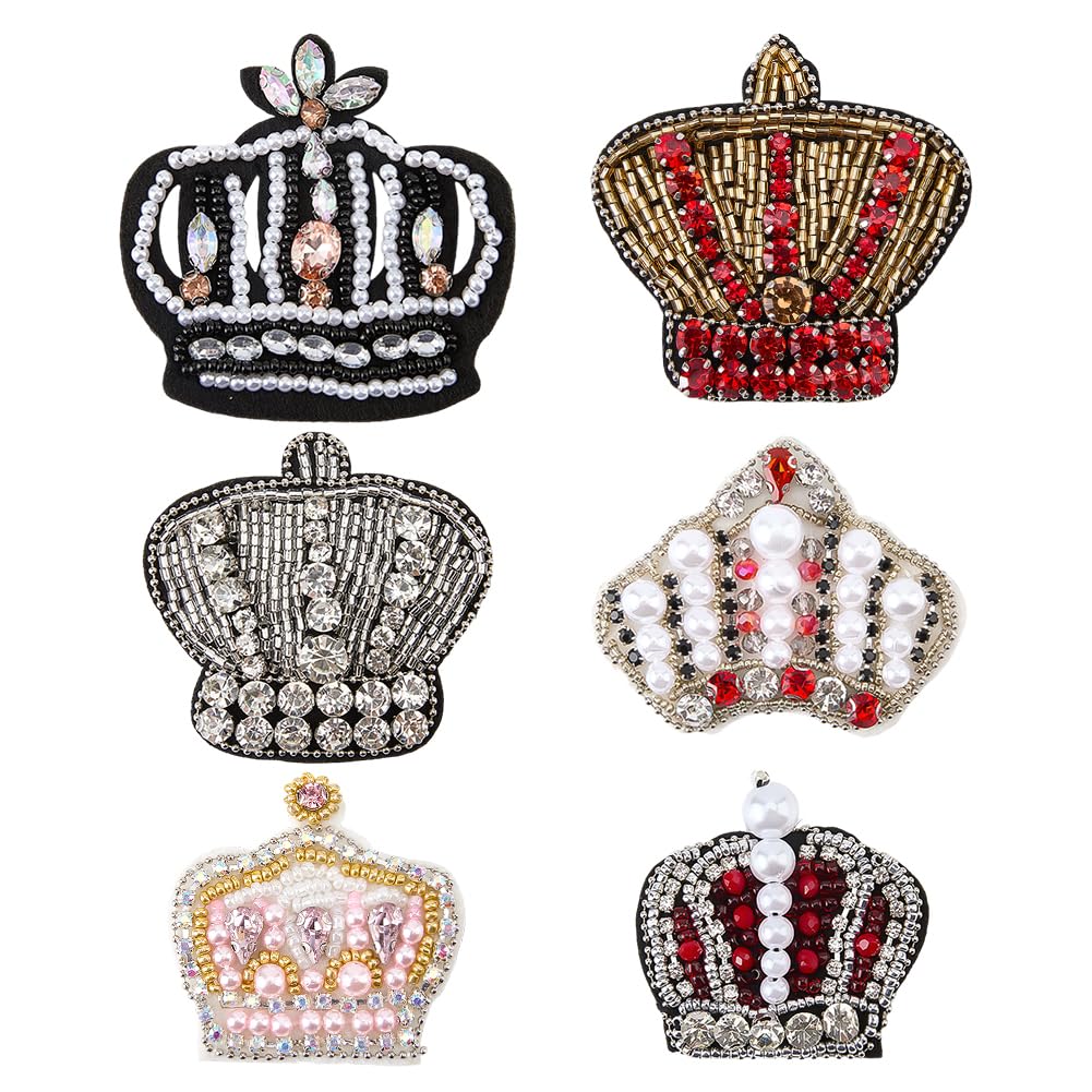 Écussons couronne strass pour réparer un vêtement troué ou une veste tachée