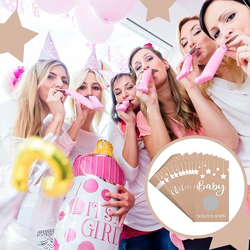 Miniatura 5 de Juego de 60 tarjetas rústicas para baby shower, para fiestas de baby shower, suministros de actividad, regalos de cumpleaños y boda