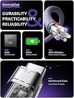 Vista 68 de LISEN Cable USB C, paquete de 5 [3.3/3.3/6.6/6.6/10 pies] USBC a USBC cable de carga para iPhone 16e 15 Pro Max, cable de 60 W (3.1 A) C a C