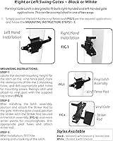 Vista 4 de Jake Sales Pestillo de puerta de vinilo blanco (para vinilo, madera, PVC, etc.), pestillo de puerta de valla con accesorios de montaje. Los