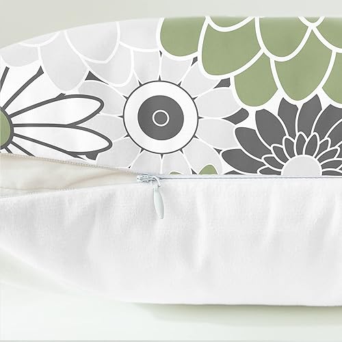 Miniatura 6 de CaliTime Juego de 2 fundas de almohada decorativas de forro polar con flores florecientes de dalia floral para sofá, cama, sofá, decoración de casa