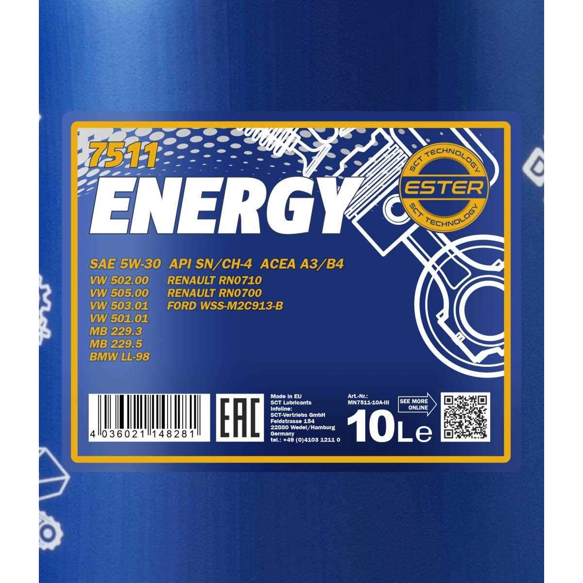 20L de aceite de motor Mannol Energy 5W-30 4x Mannol Motor Flush Aditivo