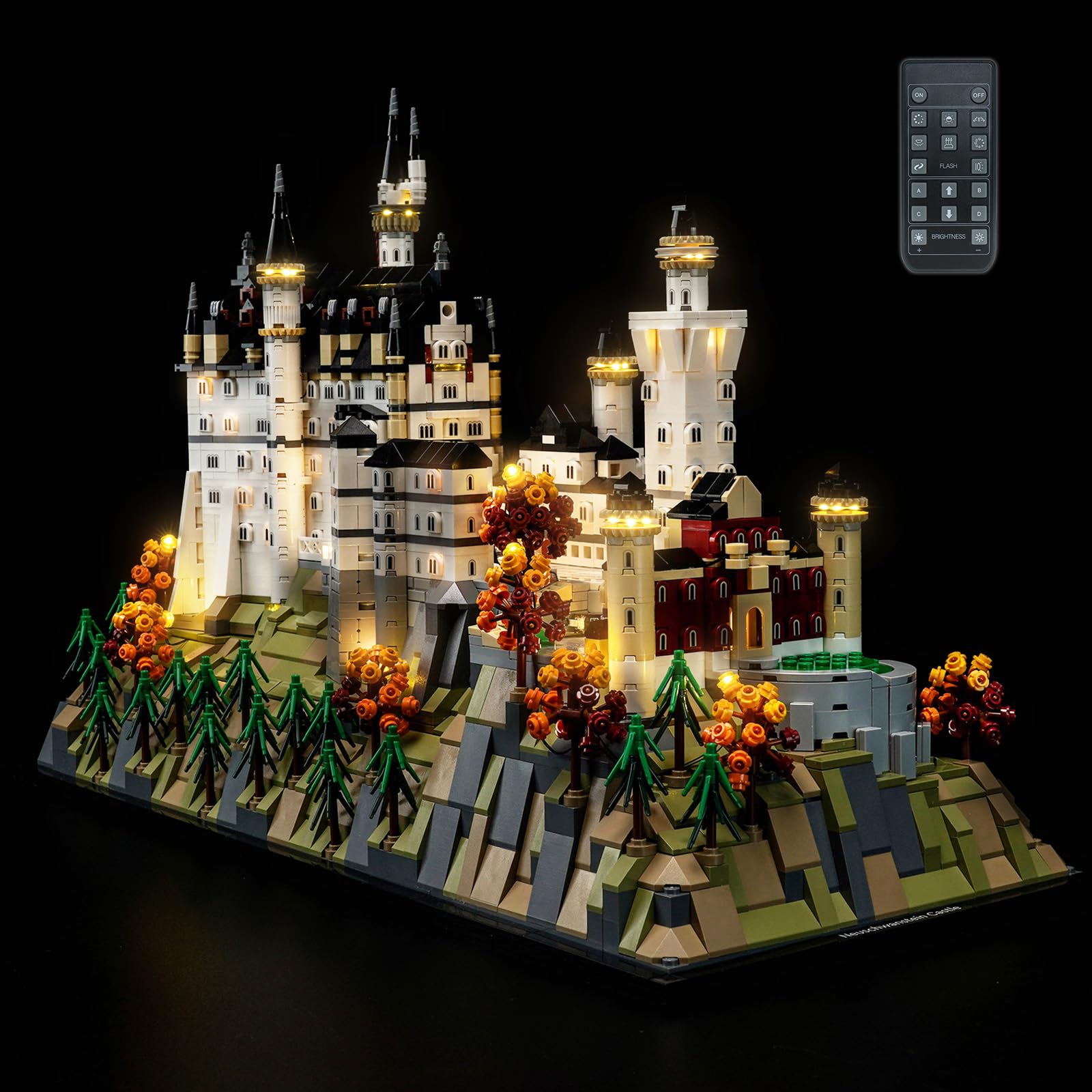 LocoLee Customized RC Version Led Light Set Compatible with Lego 21063 Neuschwanstein Castle Led Decoration Lighting Kit Compatible with Lego 21063 Building Blocks Model,Only Lights Set,No Model