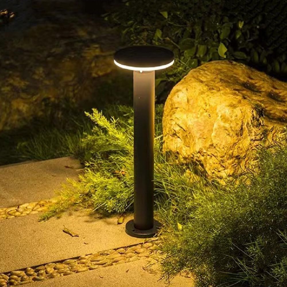 HELCEKOU Outdoor Solar Post Lights Modern Landscape Path LED Lawn IP65 Waterproof Bollard Lighting for Patio Courtyard Driveway Decoration