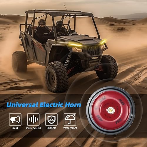 Miniatura 2 de Roykaw Kit de señal de giro UTV, señal de giro con interruptor de giro de columna y bocina de 110 dB, barra de luz COB mejorada, compatible con