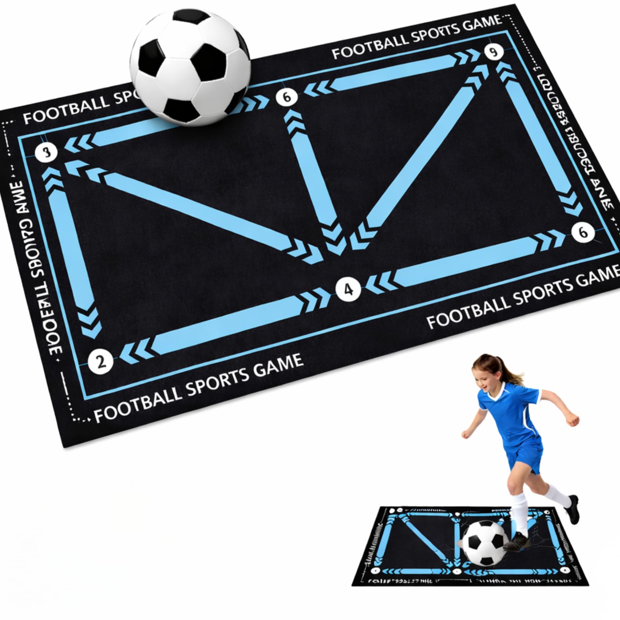 HARIRR Football Training Mat, Indoor Football Skills Training Mat, Rebounder Football Practice Mat, Football Training Equipment & Football Gifts for Boys and Girls