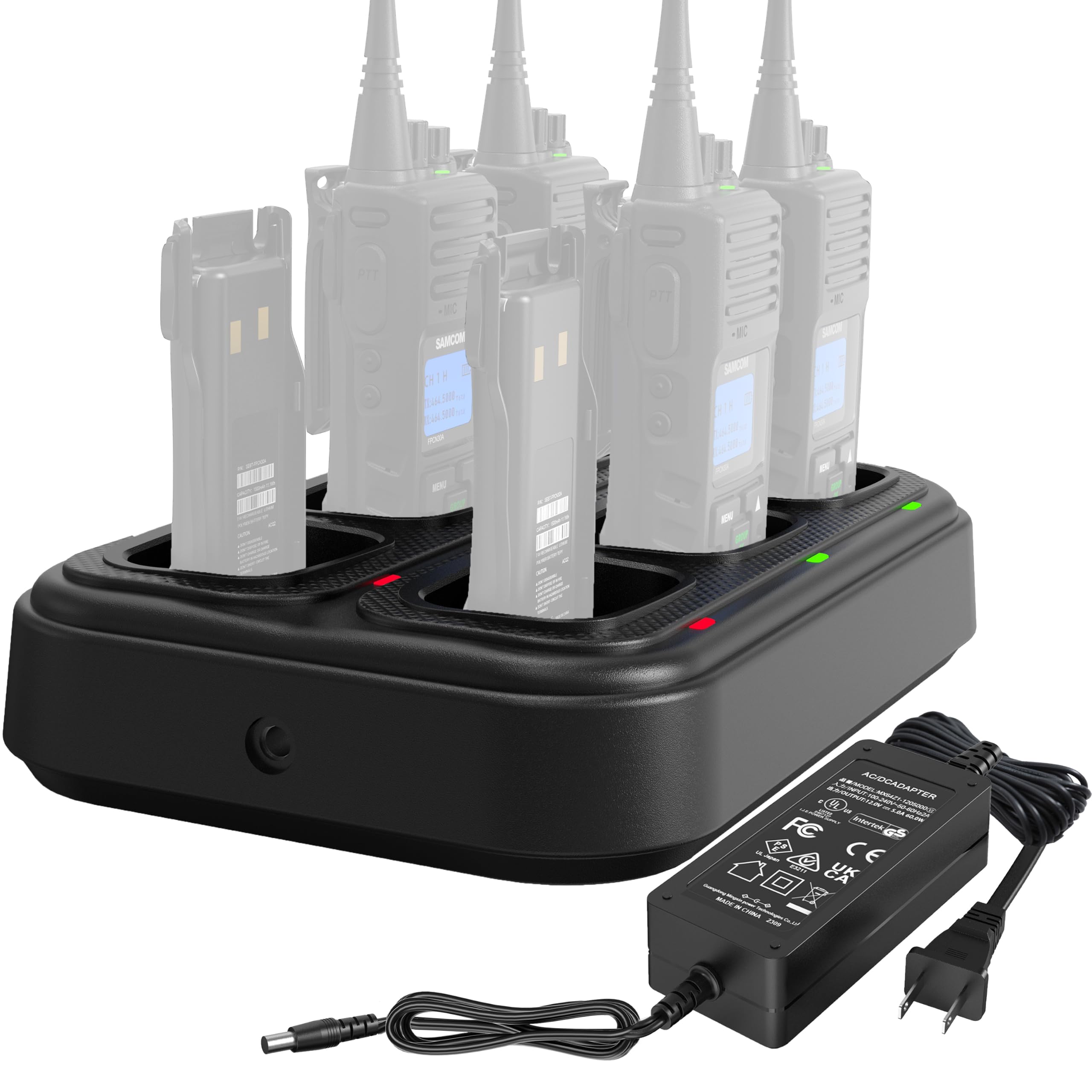 SAMCOM Six Way Charger Multi Unit Gang Charging Station Organizer 60 Watts