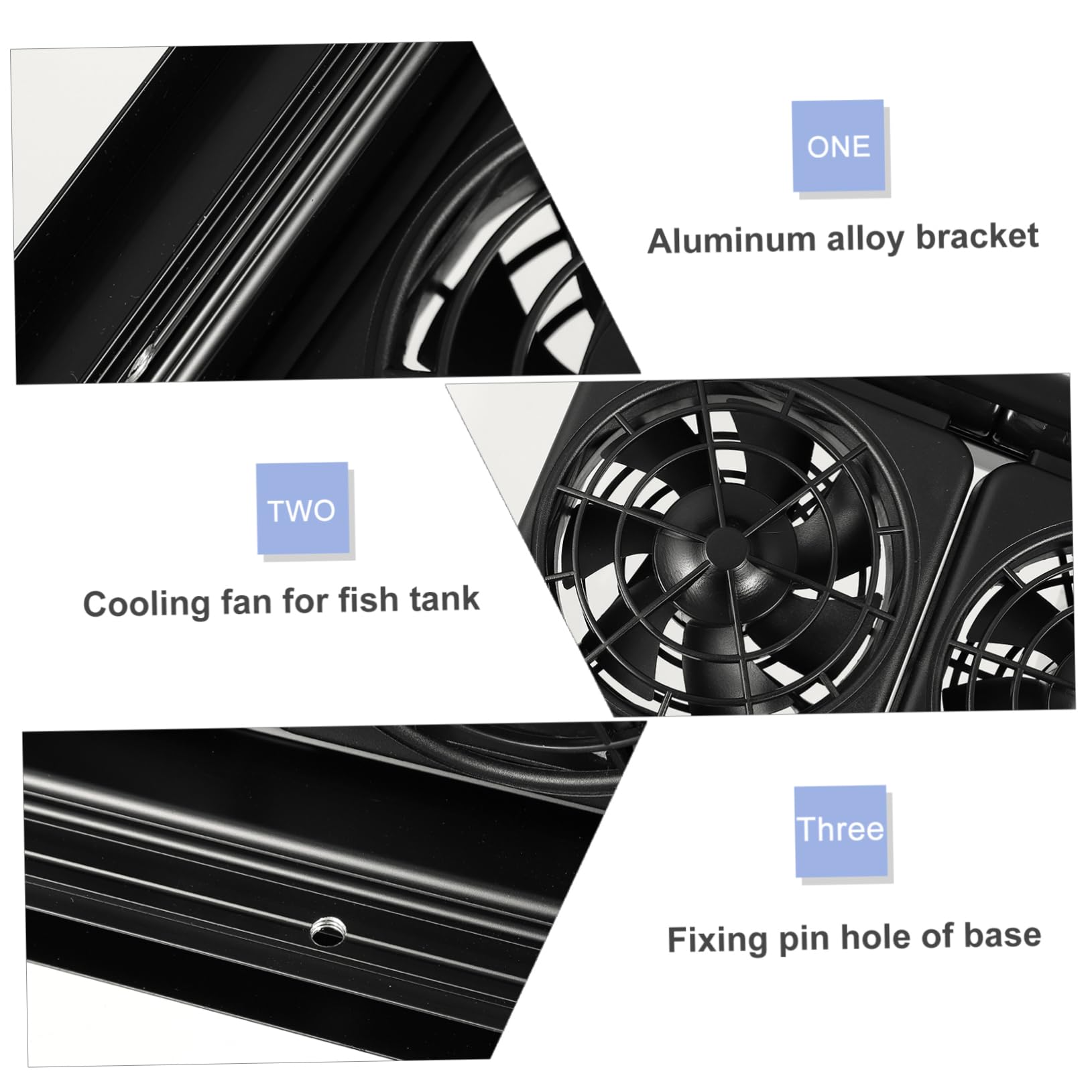 Wasserkühlventilator Aluminiumlegierung und Kunststoff mit 2 Geschwindigkeiten Aquarium Einstellbarer Befestigung bis 1,2cm Wandstärke für Süß und Salzwasseraquarien