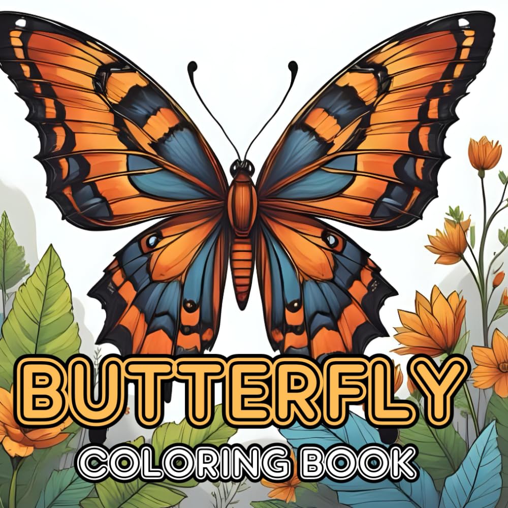 Butterfly Coloring Book for Adults and Kids: 50 Unique Illustrations to Calm Your Mind and Relieve Stress