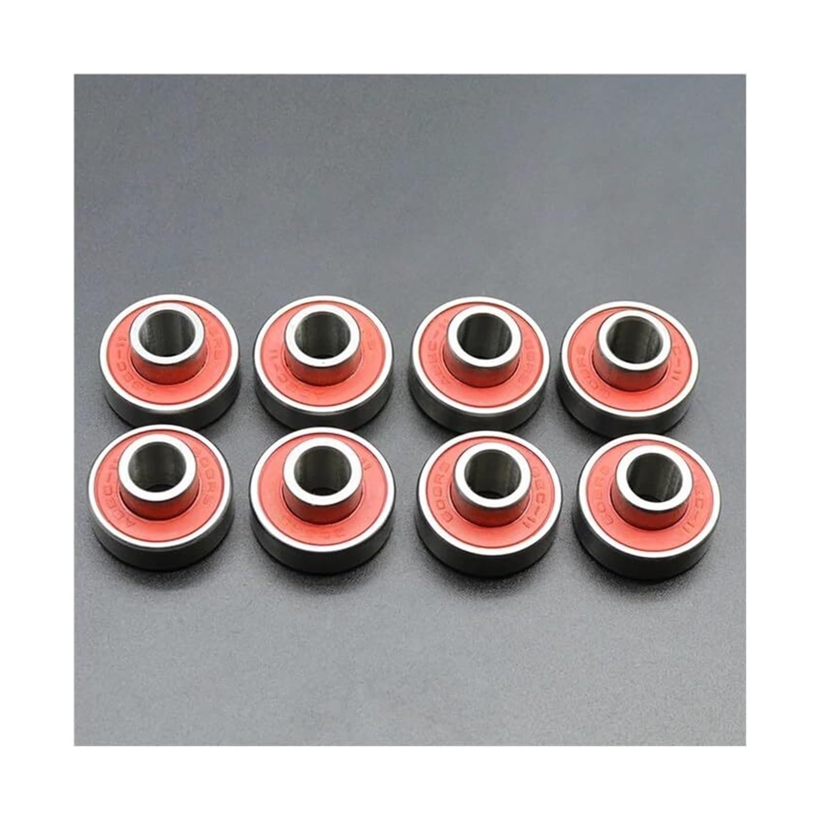 Rodamientos, 8 Uds 608 rodamiento RS 8x22x7mm ABEC-11 espaciador integrado monopatín for Longboard for tabla de baile,Durabilidad mejorada(8pcs Abec-11 Red)