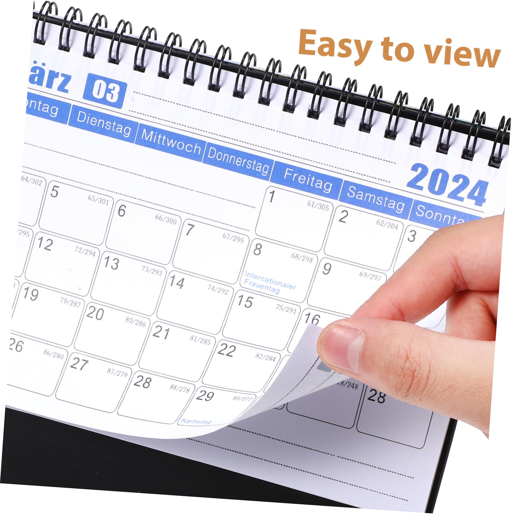 ABOOFAN 4stücke Tischkalender mit Zwei Spiralen Kleiner Standkalender für Büro und Zuhause Deutschsprachig Terminkalender als Hilfsmittel für Organisation
