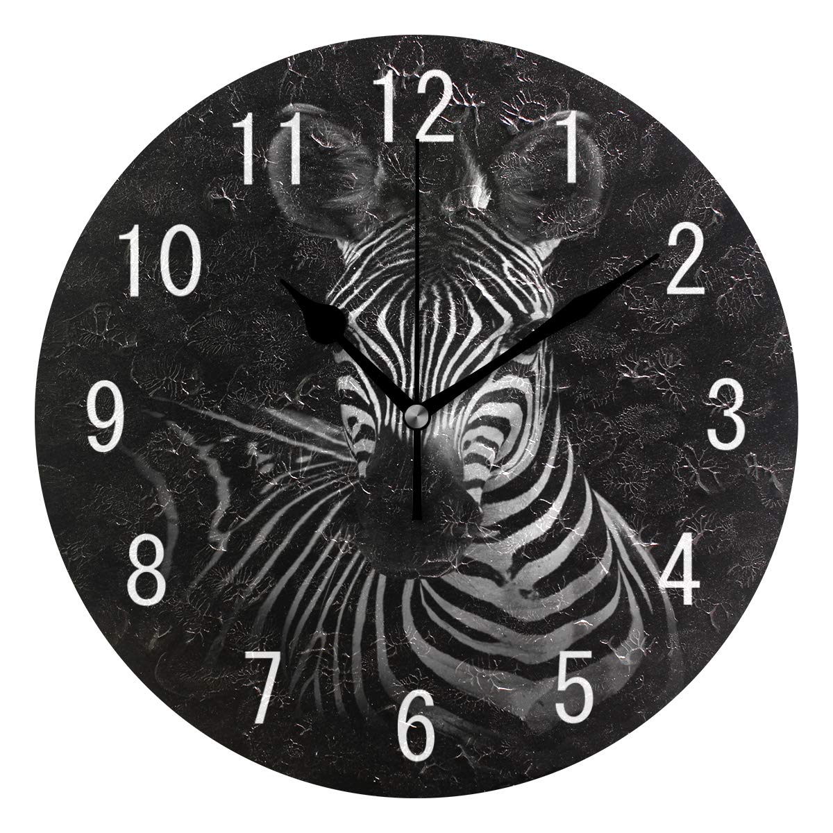 Use7 Multicolor Home Decor Zebra Black Round Acrylic Wall Clock Non Ticking Silent Clock Art For Living Room Kitchen Bedroom