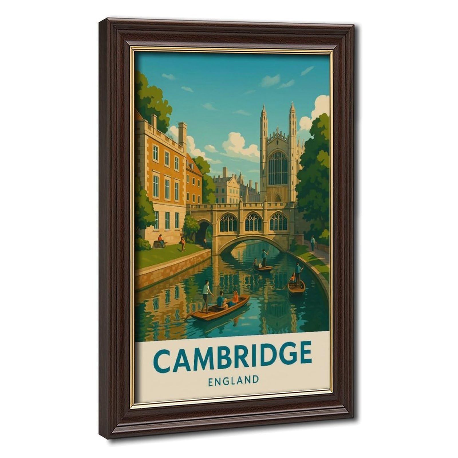 Bareronor Mokume Gane Frame-Style Cambridge Poster Canvas Poster For Office Decor Gift
