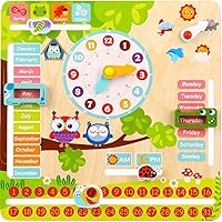 Vista 1 de Pidoko Kids Juguetes Montessori para niños pequeños de 3 años All About Today Board Materiales de aprendizaje para niños de 4 años para preescolar