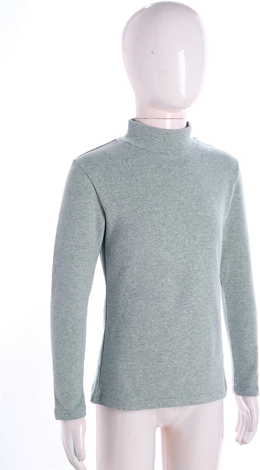FEESHOW Boys Girls Warm Thermal Top Underwear Undershirt Soft Cotton Long Sleeve Turtleneck Tee T-Shirts
