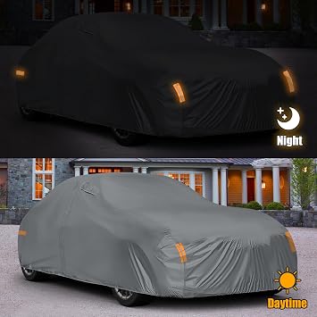 Waterproof Car Cover Custom for Mazda Miata/MX-5 1998-2025, Grey | All Weather Outdoor Car Covers with Driver Door Zipper for Sun Snow Rain Dust Protection