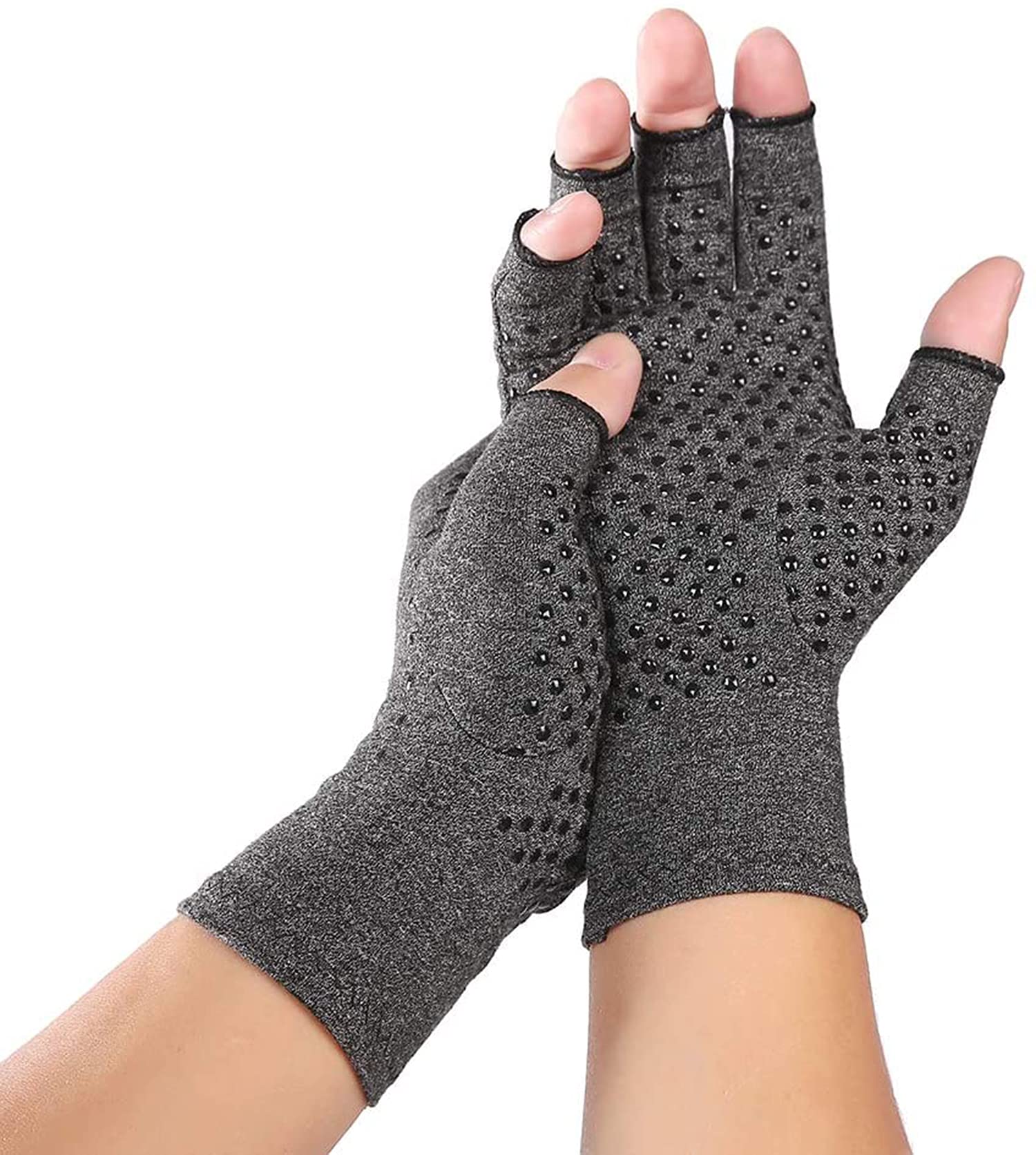 KASTWAVE Care Gloves, Compression Therapy Glove Wrist Support Brace Anti-Arthritis Rheumatold Health Hand Pain Relief Sleeve Gloves Grey