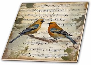 6 Inch Ceramic Tile - The Song of The Birds Collage AI Generated Art