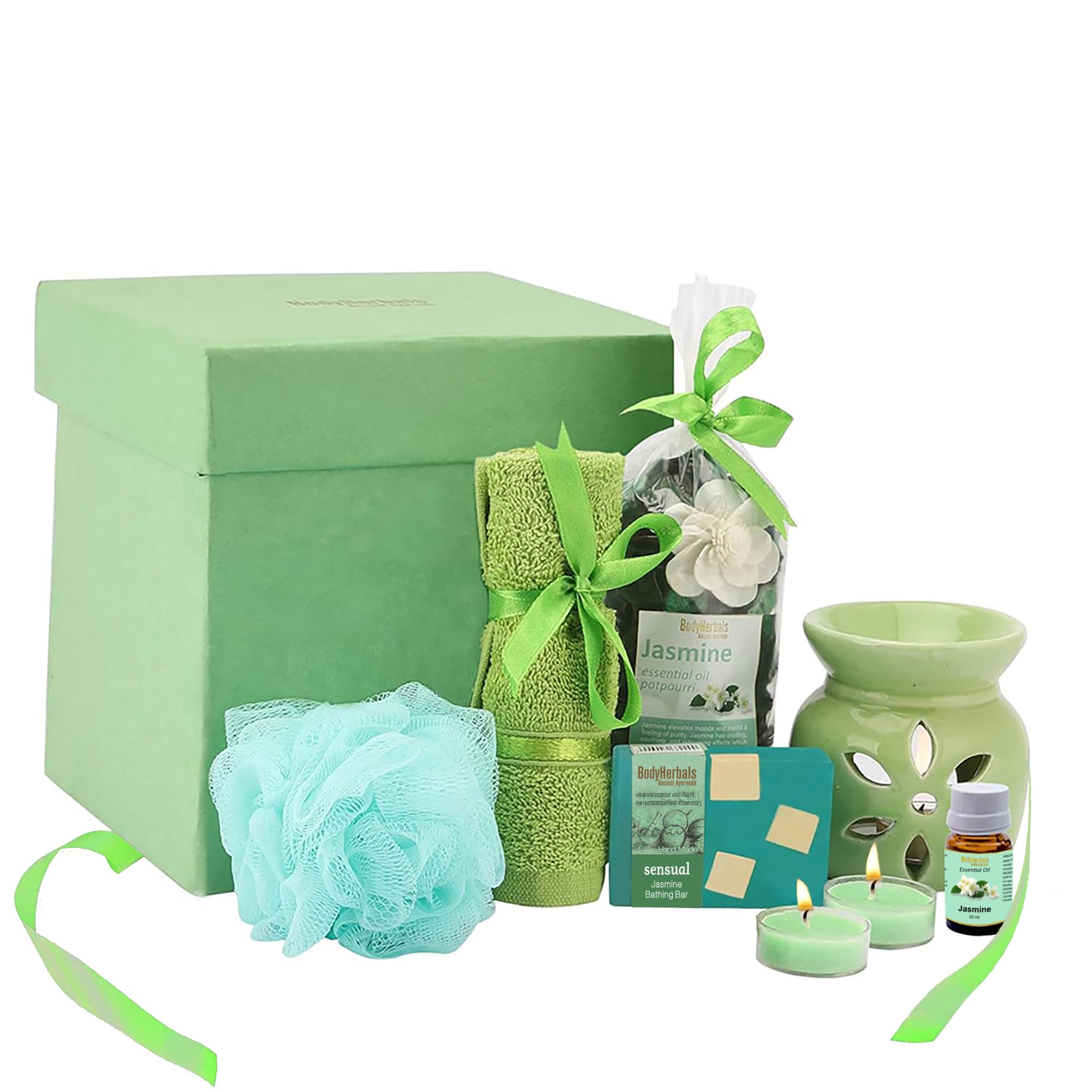 BodyHerbals Jasmine Soap Spa Gift Set for Women and Men| Bath and Body Care Kit with Spa Accessories | Gift Box Hamper For Couple| 7 Pcs| Luxury Gift for Birthdays, Anniversaries, Wedding and Special Celebrations| 100 % Vegan-image-35