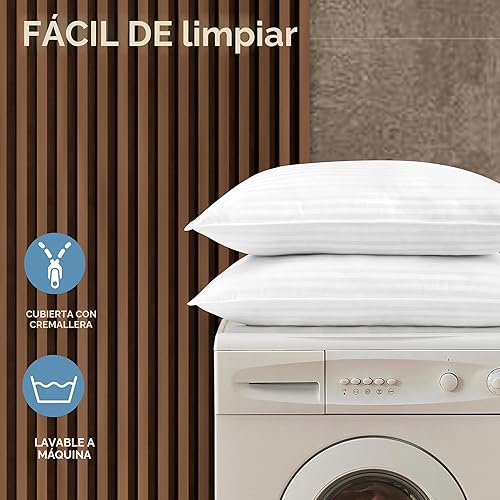 Miniatura 9 de Beckham Hotel Collection Juego de 2 almohadas de espuma viscoelástica tamaño king (relleno ajustable) para cama - Juego de 2 almohadas de espuma