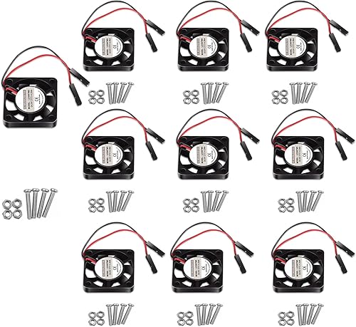 Miniatura 8 de 2 ventiladores 3007 para Raspberry Pi 5 1.181x1.181x0.276 in Cooler Pi ventilador de caja de enfriamiento sin escobillas 1.181 in 1.18in 3.3V 5V DC