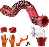 Caravista 3FT RV Sewer Hose Kit: Heavy Duty Leak-Proof Camper Waste Hose, Swivel Fittings, Clear 90° Elbow, 4-in-1 Adapter, Crush-Proof TPE