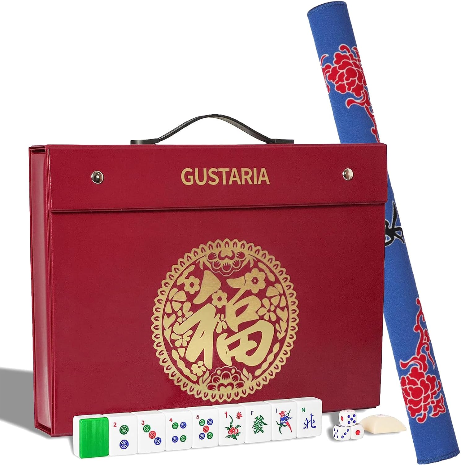 GUSTARIA Chinese Mahjong Game Set, with Large (1.5") 144