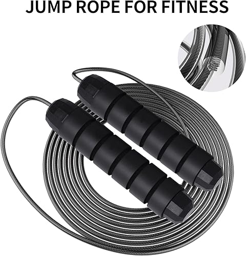 Miniatura 6 de Jump Rope, Jump Ropes for Fitness, Jump Rope for Men Women, Skipping Rope with Ball Bearings, Adjustable Jump Ropes,Tangle-Free Rapid Speed Jumping