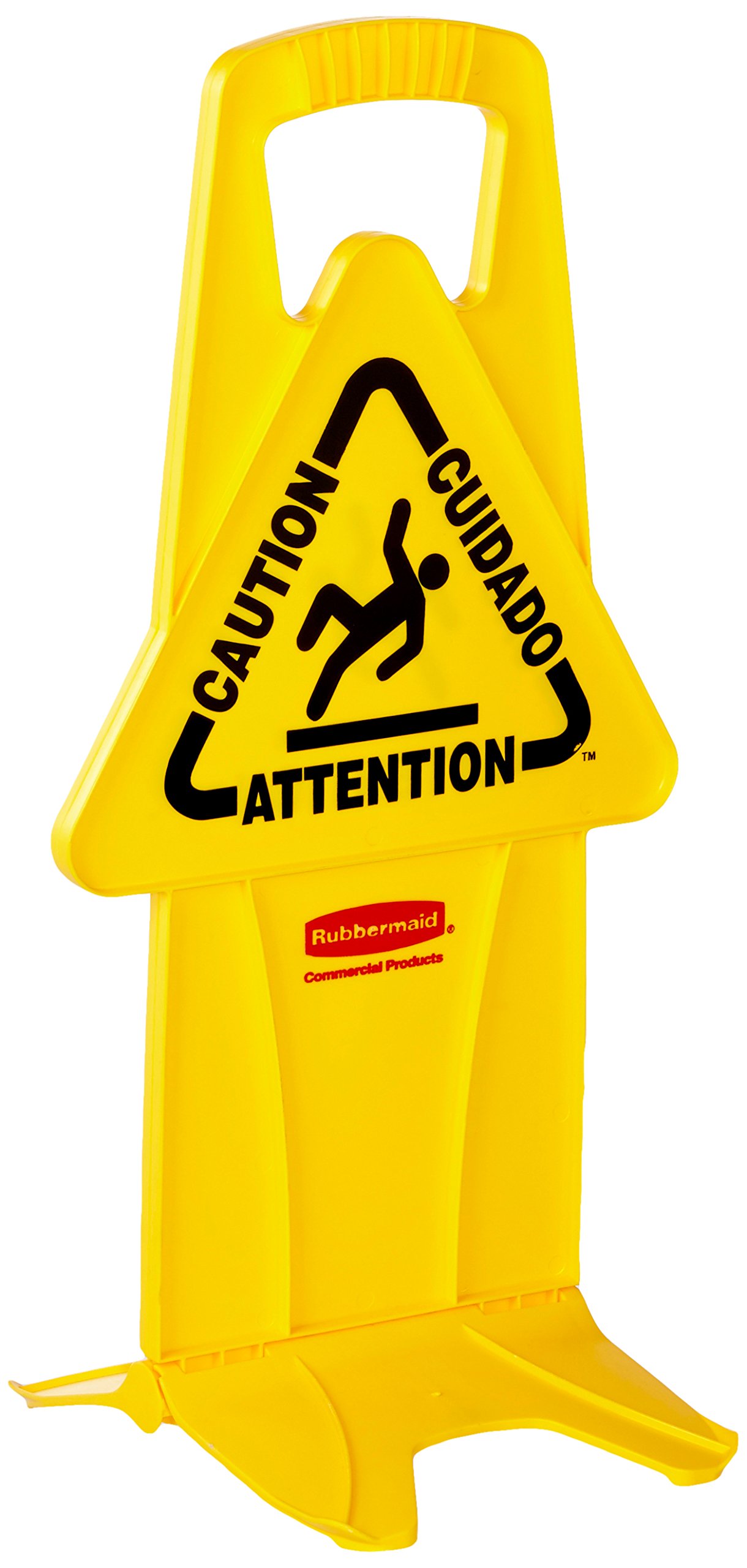 Rubbermaid Commercial Products FG9S0900YEl - Senal de seguridad estable con aviso "​Caucion"