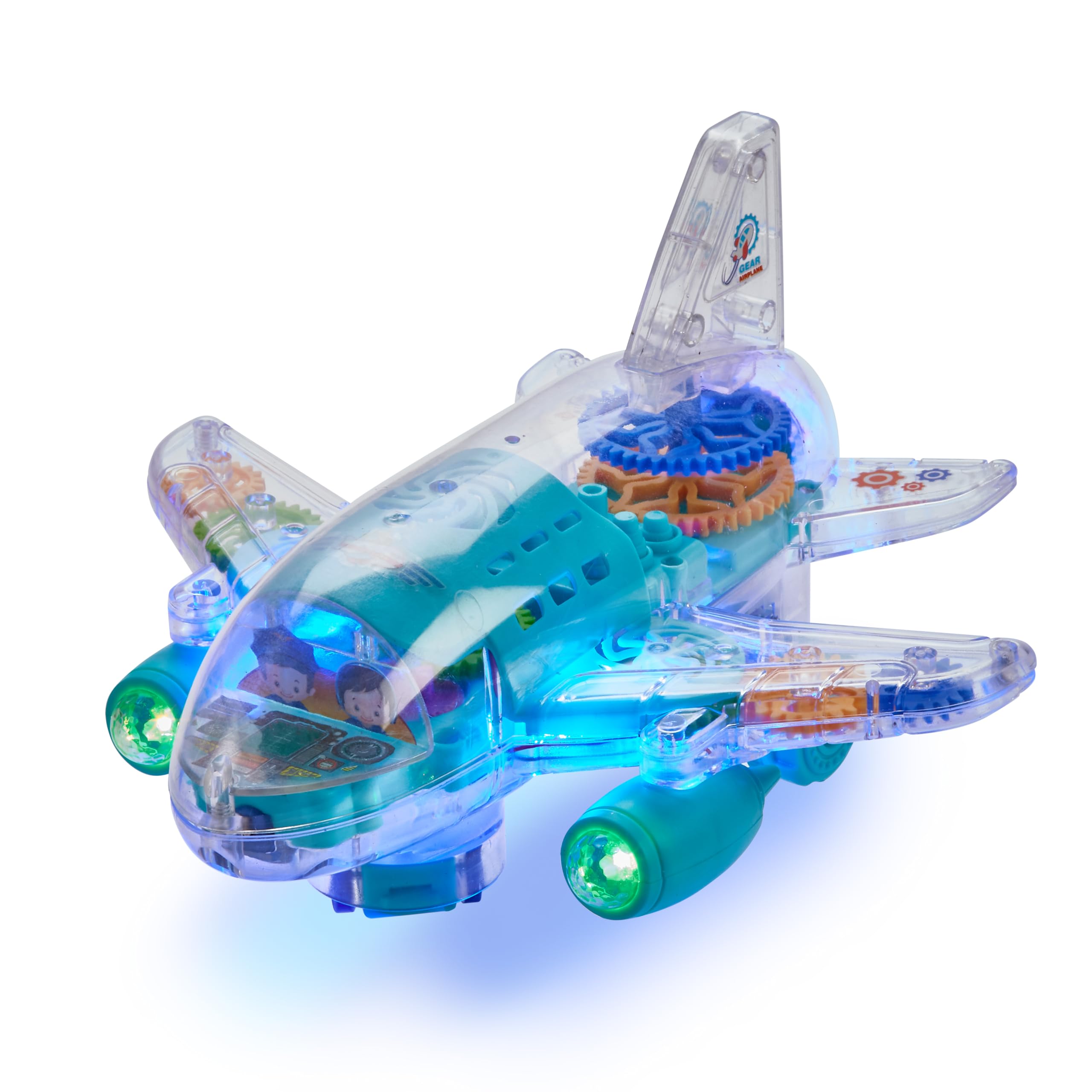Amazon.com: Playbees Light Up Transparent Gear Airplane Kids Bump
