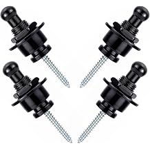 Swhmc Guitar Strap Locks, Black Copper, 4 Pack | Schaller Style Locking, Electric Bass Acoustic Guitar, Anti-Slip Security System, Easy Install
