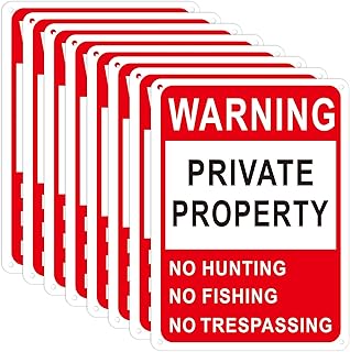 8 Pcs Large Posted No Hunting No Trespassing Signs Private Property Weatherproof Sign Reflective Aluminum Sign for Warning Hunting Fishing Trapping Outdoor(Red,10x7")