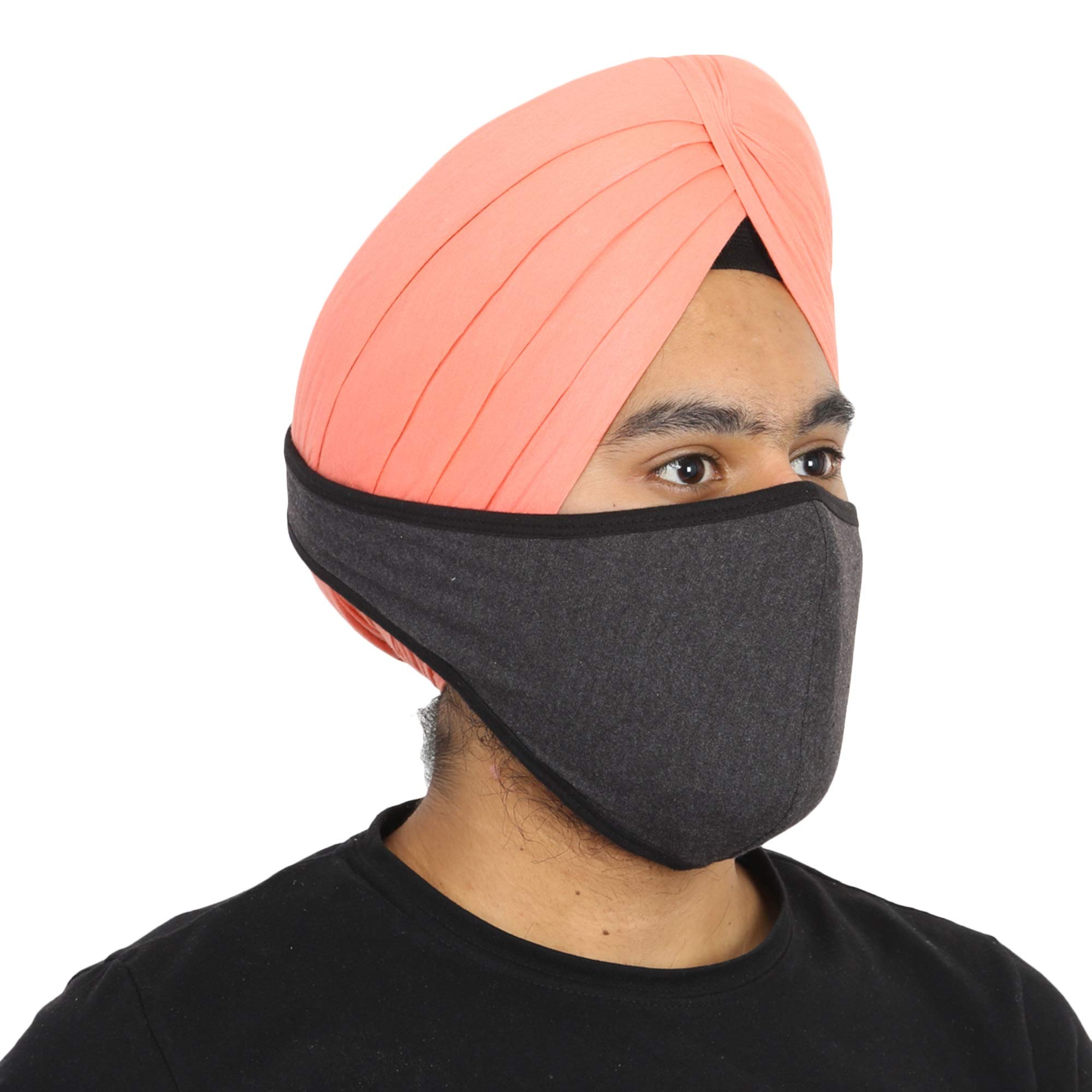 bismaadh Reusable Cotton Hosiery Pagri Mask For Men Dark Grey Pack of 1-picture-42