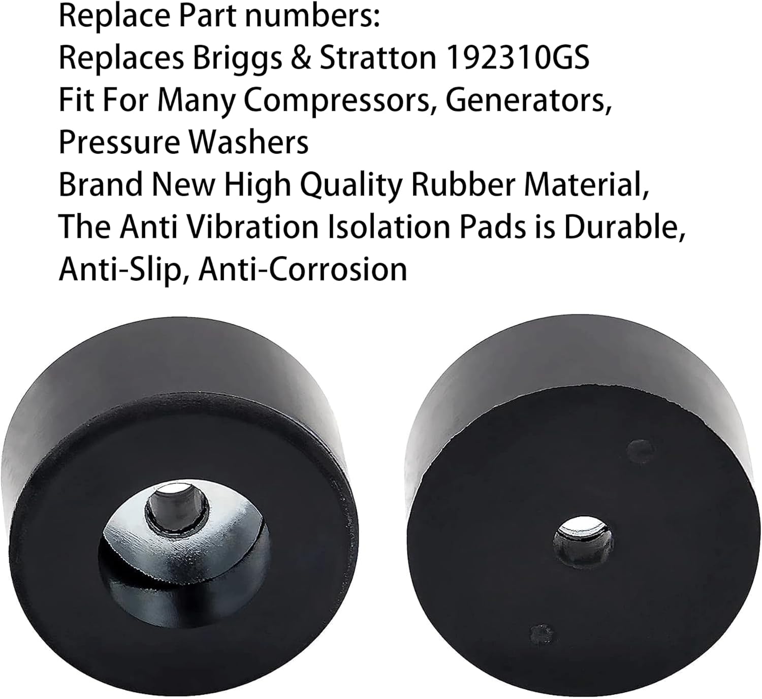 8Pc 192310GS Anti Vibration Rubber Feet for Air Compressors, Generators & Pressure Washers Isolation Pads Compatible with Coleman Powermate 094-0026, Sanborn E106661, D091007