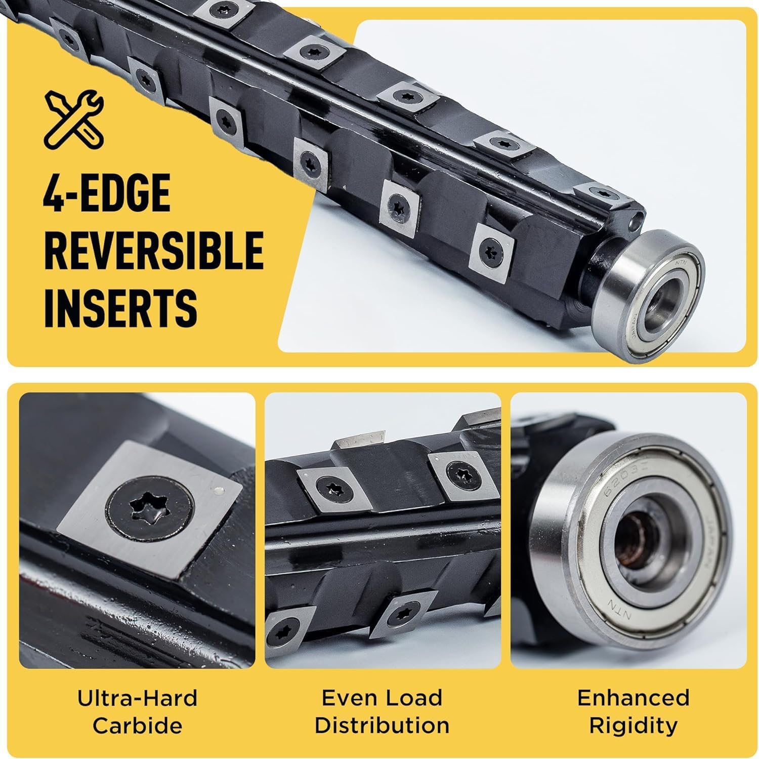 Dark Stone DS12904 Helical Spiral Cutterhead Compatible with DW735 & DW735X 13-Inch Thickness Planers, 40 Carbide Inserts (4-Sided), Low Noise Upgrade
